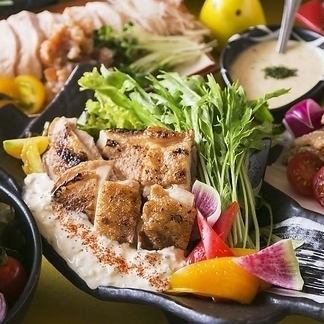 【極みコース】漁港直送鮮魚と和牛ハラミと大山鶏など全9品3H飲放題付き4500⇒4000円