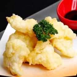With the hormone tempura yuzu ponzu (it goes well with beer ♪)