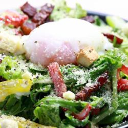 Chicken banquet hall special hot spring egg Caesar salad