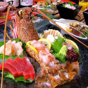 "Carefully Selected Bamboo Course" 10 dishes including lobster sashimi, beef tongue, and a choice of luxurious hotpot, with 3 hours of all-you-can-drink, 6,000 yen ⇒ 5,500 yen