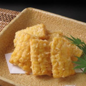 Freshly harvested corn tempura