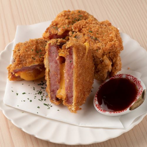 Cheddar cheese ham cutlet