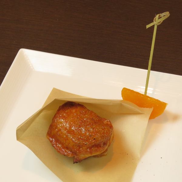 A foie gras tartine with a crispy surface and a soft texture inside.