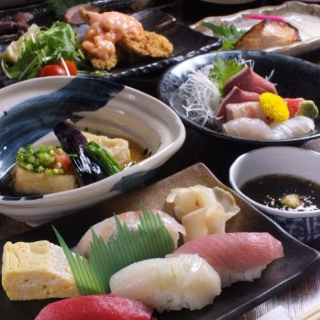 壽司與生魚片的豪華海鮮烤盤！從小田原港早上捕獲的海鮮【當地魚類套餐】2小時無限暢飲5,500日元（含稅）