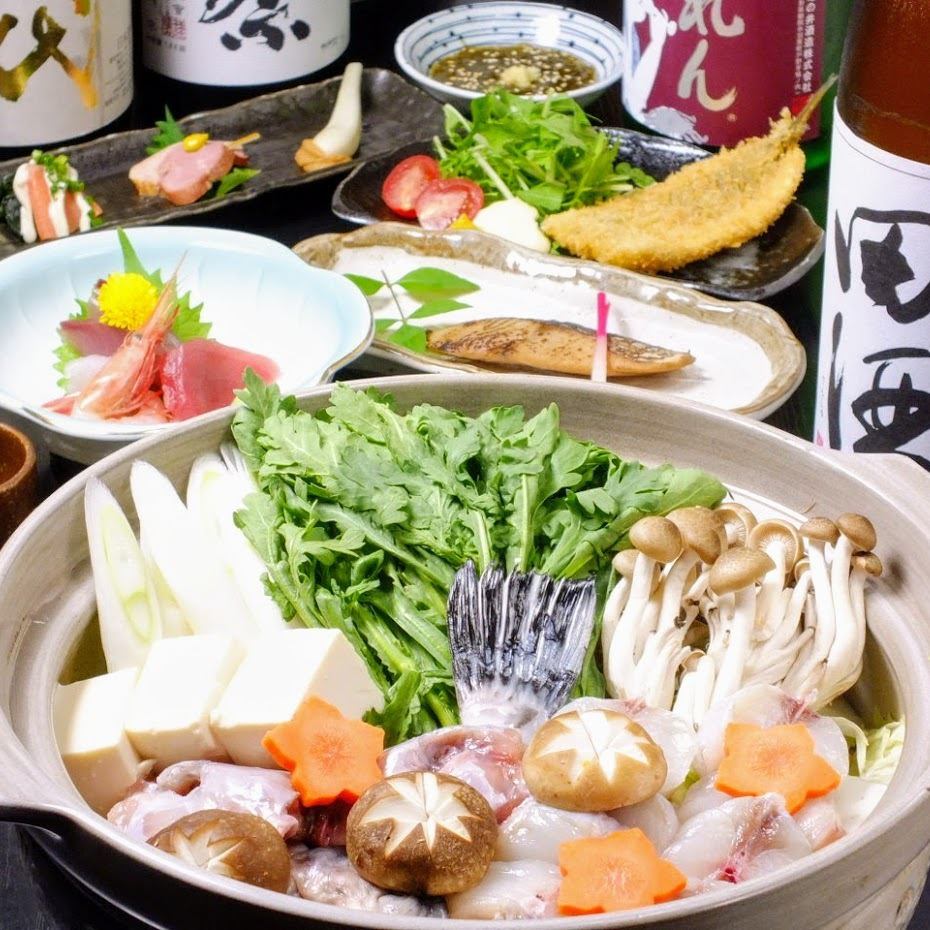 自慢の活魚と銘酒を楽しむ！朝獲れ鮮魚の宴会コース5000円～