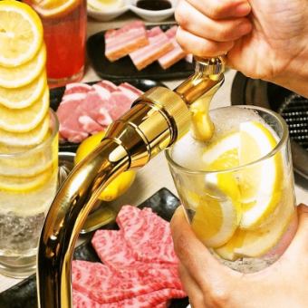 2 hours of all-you-can-drink lemon sour included! [Easy Yakiniku course] 8 dishes total 4500 yen ⇒ 3900 yen