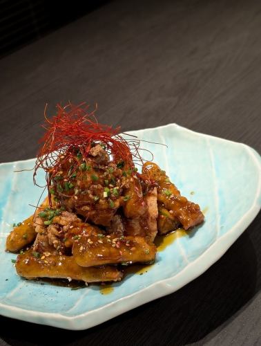 鶏とごぼうの唐揚げ 黒酢あんかけ