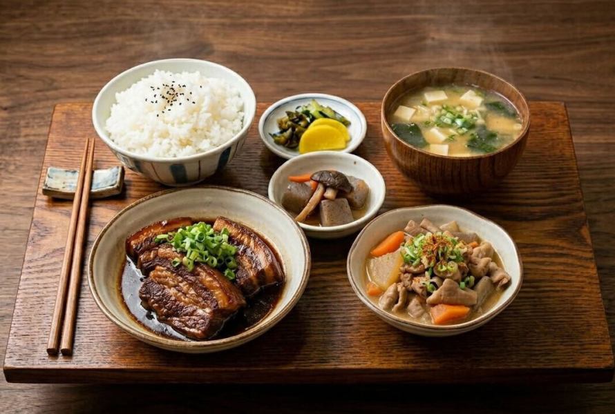 濃厚な旨味！せせらぎポーク使用のとろとろ角煮