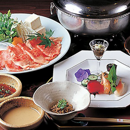 【豊後牛のしゃぶしゃぶ会席】紫陽花コース全8品12,100円(税込)