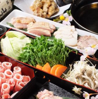 【附高級無限暢飲】豪華！附雞肉和馬肉生魚片！藪谷白金套餐 6,000日元