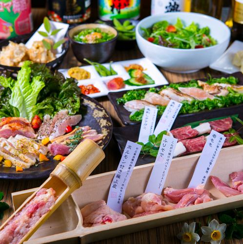 The course is a bargain! 9 dishes with all-you-can-drink for 2 hours starting from 4,000 yen