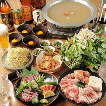 贅沢コース≫飲み放題付◆季節の一品や特選お造り・草鍋トッピングも含む！全6品6600円