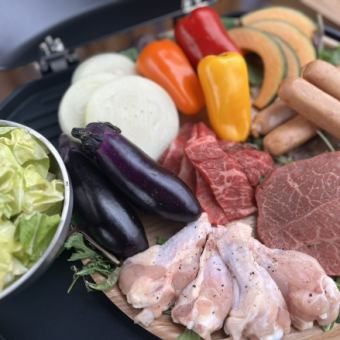 [The Best BBQ Course] Various ingredients + seafood + A5 rank meat♪ Includes 3 hours of all-you-can-drink! 9000 yen → 8000 yen