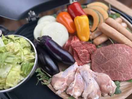 【极品烤肉套餐】各种食材+海鲜+A5级肉♪附3小时无限畅饮!9000日元→8000日元