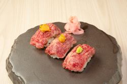 Premium Wagyu beef sushi