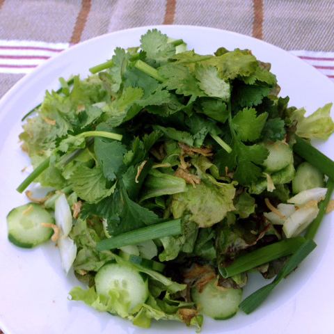 green salad coriander dressing
