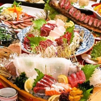 イチオシ！『大漁コース』季節の刺身5点盛や本場の海鮮丼含10品 3時間飲み放題付 5500円⇒5000円