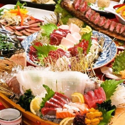 イチオシ！『大漁コース』季節の刺身5点盛や本場の海鮮丼含10品 3時間飲み放題付 5500円⇒5000円