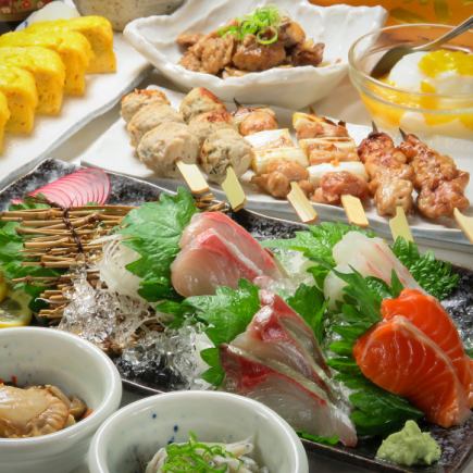 適合各種派對！ 120分鐘無限暢飲◆瀨戶內鮮魚、炭火烤串等8道菜【Warawarai派對套餐】