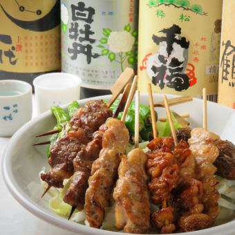 限時優惠：120 分鐘暢飲套餐，無限量供應鹹白菜和烤串，適合休閒飲酒聚會：4000 日元。