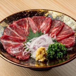 Authentic horse sashimi directly from Kumamoto.