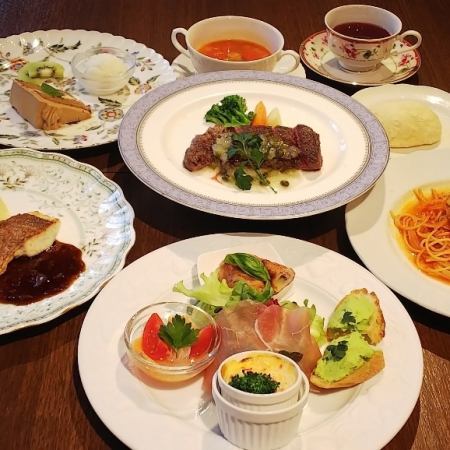 アリスフルコースディナー8500円【フルコース♪お魚料理＋お肉料理＋デザート付き】