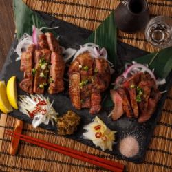 Three types of beef tongue