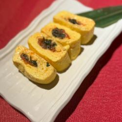 Shiso leaf and cod roe rolled omelet