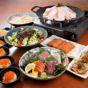 120-minute all-you-can-drink included [Ooyama Pork Stew Course] The rich flavor of pork is concentrated ◎ Also includes Akaten (red tempura), drooling chicken, and fresh sashimi