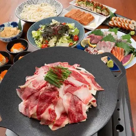 120分飲み放題付【万葉牛の炊き肉コース】人気の万葉牛を堪能！お刺身7種盛りと山陰名物を味わう