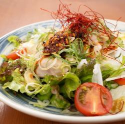 Chinese-style salad with drooling chicken using Oyama herb chicken.