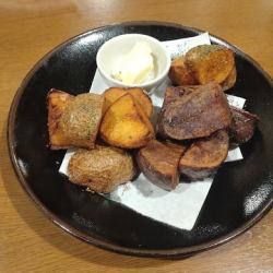 芋のフライの食べ比べ