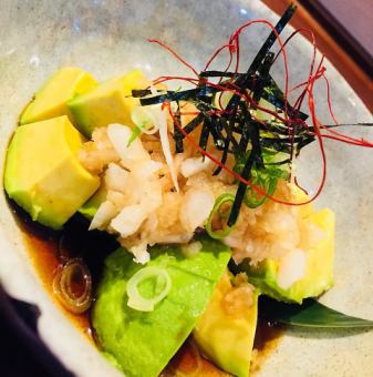 Avocado kimchi / avocado demon grated ponzu / Japanese beef streak ponzu