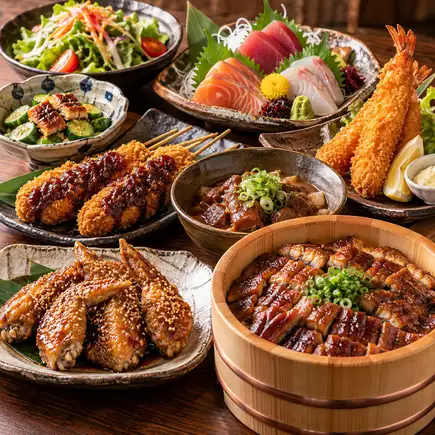 【名古屋料理】想要品尝名古屋美食的朋友，不妨试试“名古屋盛宴套餐”，包含3小时畅饮（含生啤）+ 9道菜 - 原价7000日元 ⇒ 现价6000日元