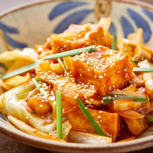 島豆腐のピリ辛炒め