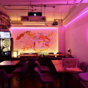 Weekday private plan: 10-40 people, 3 hours all-you-can-drink for 3,300 yen (tax included) (karaoke and darts are free)