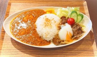 Sambal beef grilled meat & chicken curry