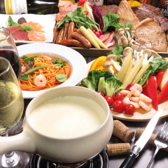 All-you-can-eat and all-you-can-drink of 140 dishes for 3 hours! Beef steak, roast beef, and cheese fondue for 4,400 yen!