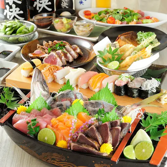 ７/１～３ｈ制【厳選食材料理１１品】海鮮『～極みコース～』豊富な種類の飲み放題付！