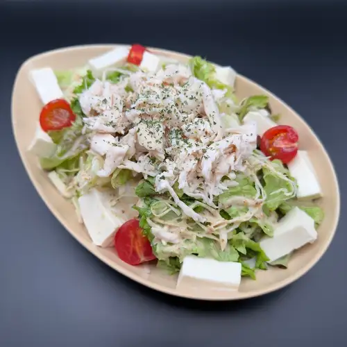 芝麻醬蒸雞肉豆腐沙拉