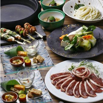 【飲み放題付】贅の極み！京鴨の旨みを存分に味わう『鴨のすき焼きコース』　8800円（税込）