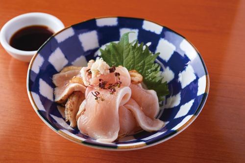 地鶏のたたき 山わさび添え