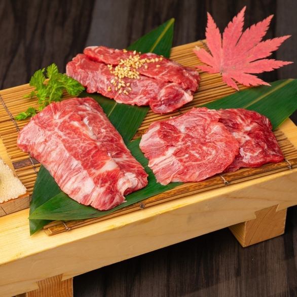 Japanese black beef rare part three kinds assortment