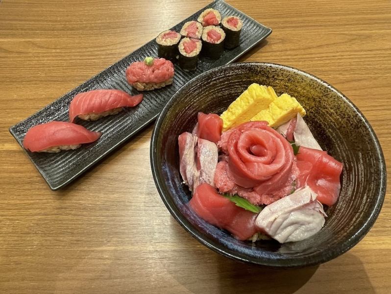 本マグロ使用の海鮮丼とにぎり