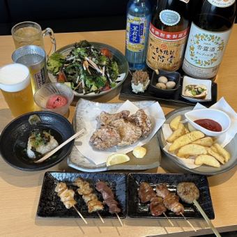 【おやとりコース】飲み放題2時間制！焼き鳥串やおやとり自慢の塩唐揚げなど全9品4200円(税込)