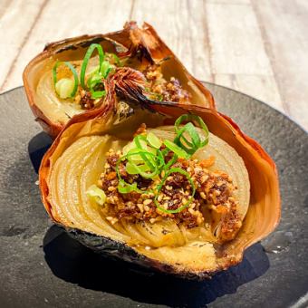 丸ごと焼き玉ねぎ　食べる醤油乗せ