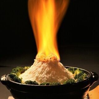 【3H飲放付】鶏つくねと九条ネギの富士山噴火鍋が楽しめる全7品【新白富士】3500円