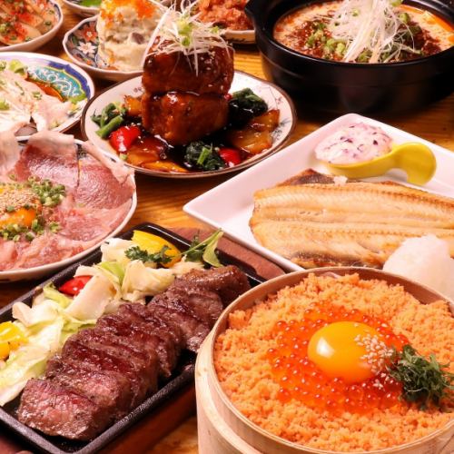 【平日及週末均包含3小時暢飲】 可享15道菜的超值套餐!內含4道招牌菜以及精選爐端燒和鐵板燒。 【超值】套餐價格:6000日圓(含稅)