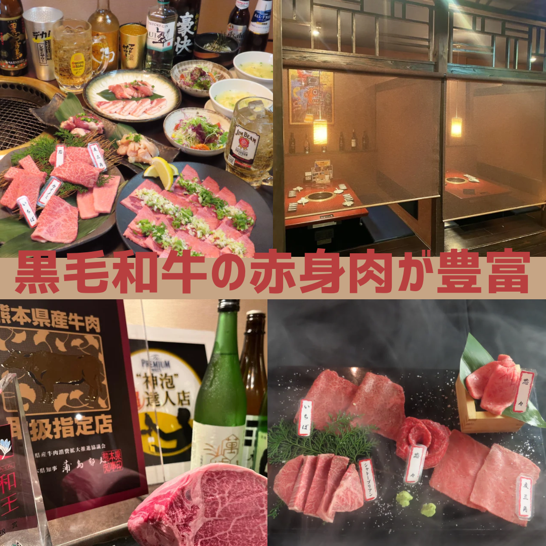 구마모토의 브랜드 와규 【와오】 전문점 한마리 구입으로 붉은 고기가 풍부