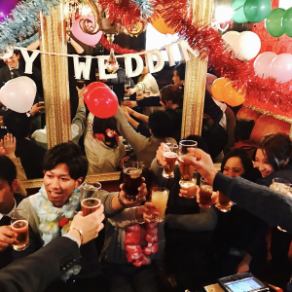 ＶＩＰ完全個室はコンパやパーティーにどうぞ♪最大20名ＯＫ！写真は結婚お祝いパーティ♪